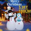 5.9FT Giant LED Light Inflatable Xmas Snowman Family Toys Festive Home Decorations Ornaments Yard Decor Supplies Holiday Gifts