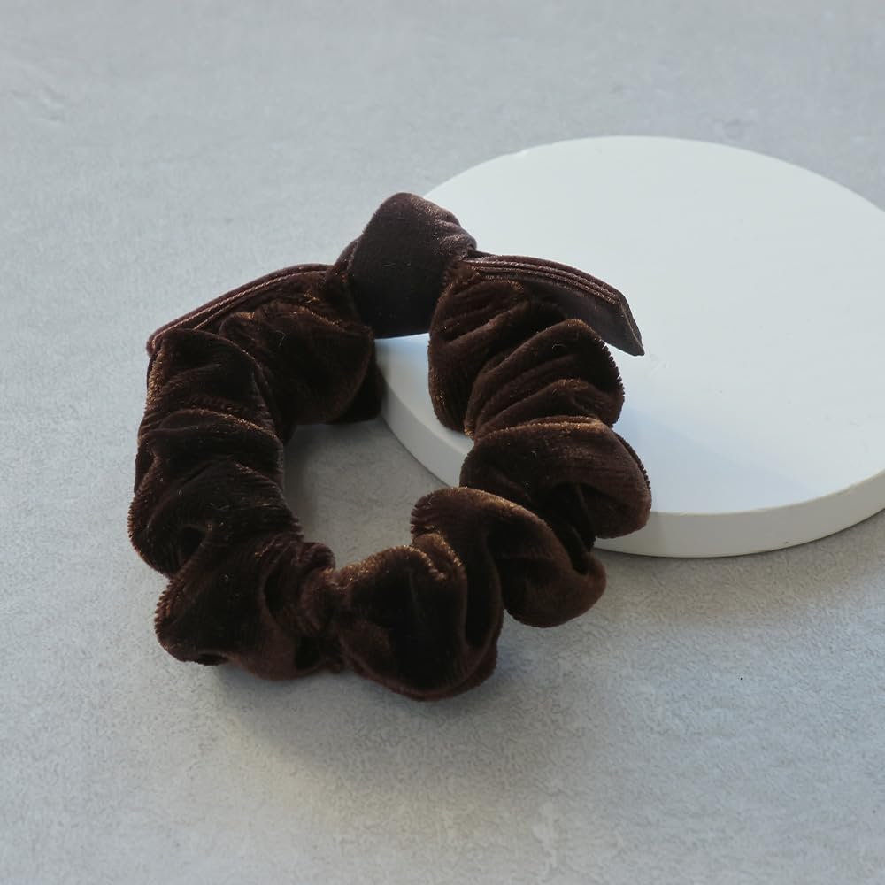 JewelVOX Scrunchie Hair Velvet Ribbon Hair Simple and Cute for Adults Tie, Women's Accessory, (Black)