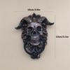 Baphomet Horned God Skull Hanging Door Knocker Resin Goat-Headed Crafts Satan Goat Statue Ornaments Decor Hanging Plate Knocker