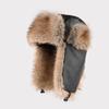 Retro Leather Hat Men's Winter Velvet Thickened Outdoor Ear Protection Hat Imitation Mink Plush Cold-proof Hat Women