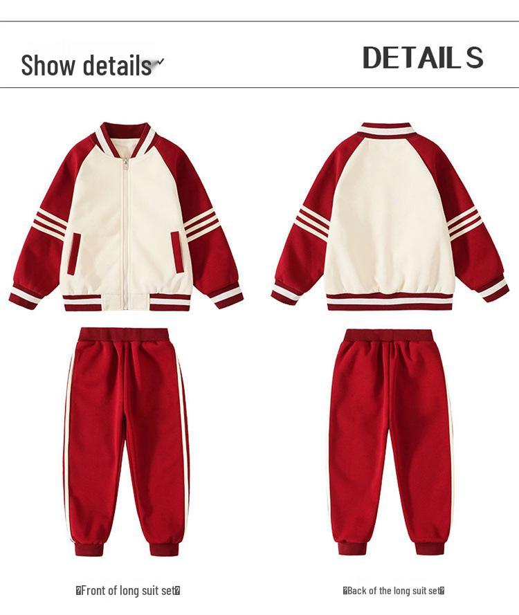 Girls' Kindergarten Spring & Autumn Academic-Style Three-Piece School Uniform Set