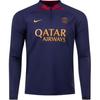 Trykket bokstavlappverk Høy hals Langermet fotballdrakt Paris Saint-Germain Herre Topper Marineblå DX3108-499