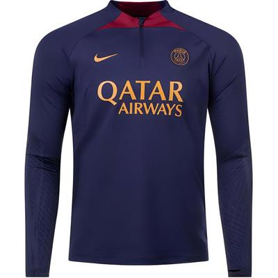 Maglia da Calcio a Maniche Lunghe Girocollo Patchwork con Lettere Stampate Paris Saint-Germain Uomo Top Blu Navy DX3108-499