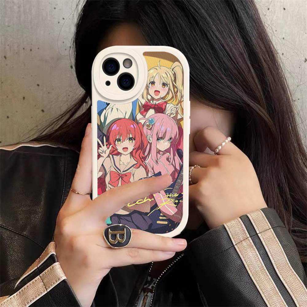 Singer B-Bocchi The Rock Leather Phone Case For IPhone 16 14 15 Pro Plus 13 12 11 Pro Max Silicone Cover