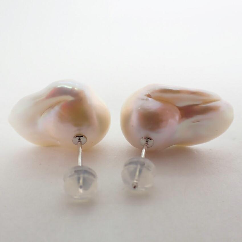 [New] Pt900 Freshwater Pearl Stud Earrings/j33-4