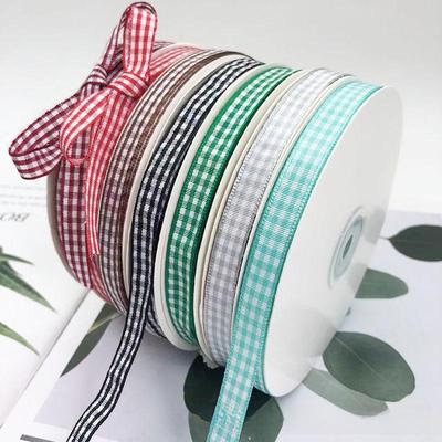 Pasta Ambalajı, Çiçek Buketleri ve Noel Süsleri için 1cm Genişliğinde Ekose Kurdele