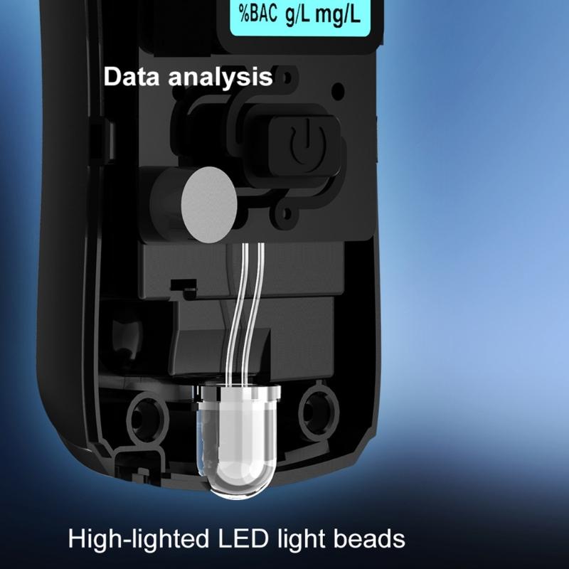 Professioneller LCD-Bildschirm Messgerät Schnelle Reaktion Testgerät Tester Alkoholtester mit Piepton Taschenlampe