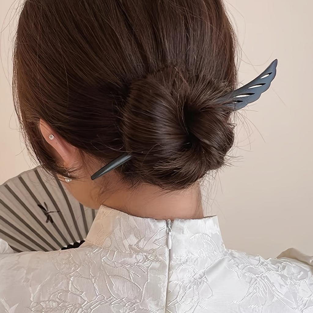 1pc Vintage Chinese Style Hair Accessory Wooden Sandalwood Hair Stick Disc Hair Tools Simple Women's Hair Accessory Hair Needle