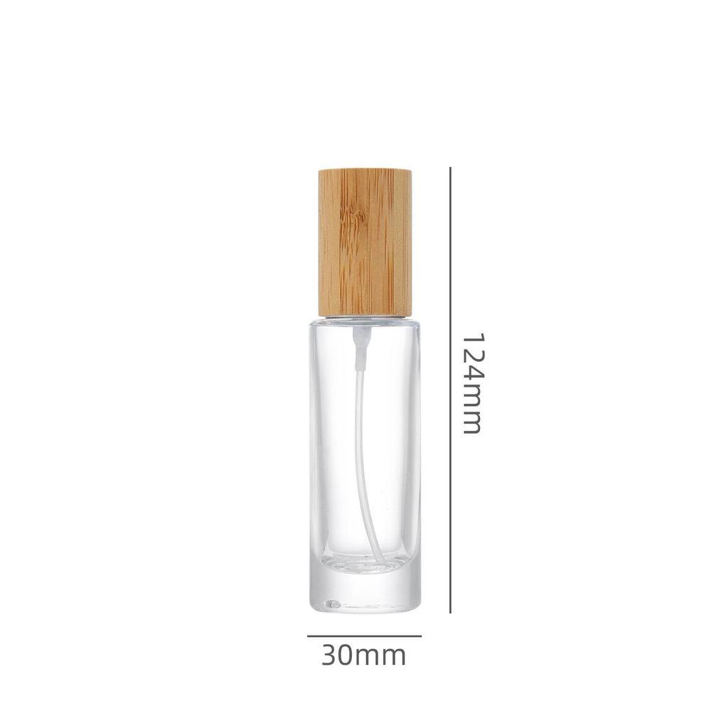 Transparent Glass Perfume Decanter with Bamboo Lid - Portable High-End Sample Bottle