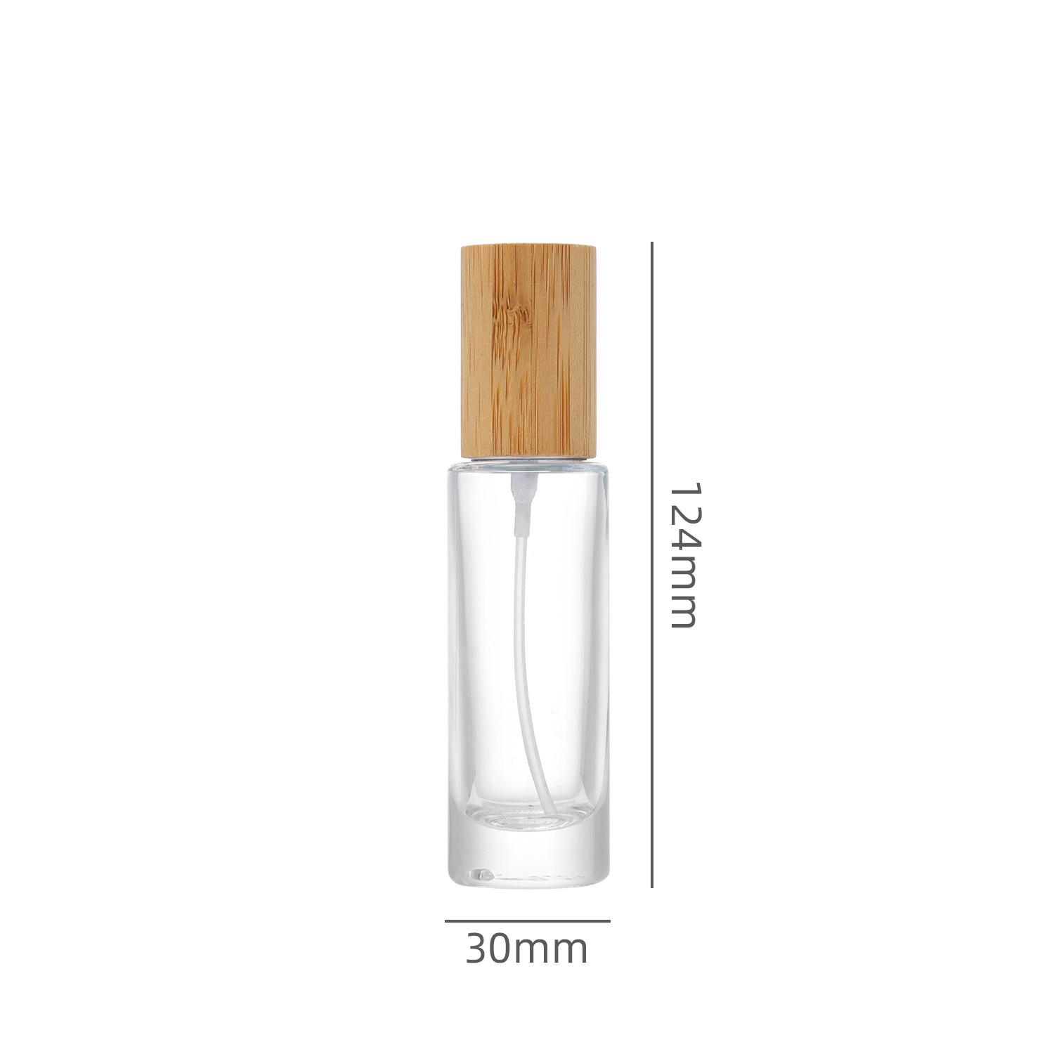Transparent Glass Perfume Decanter with Bamboo Lid - Portable High-End Sample Bottle