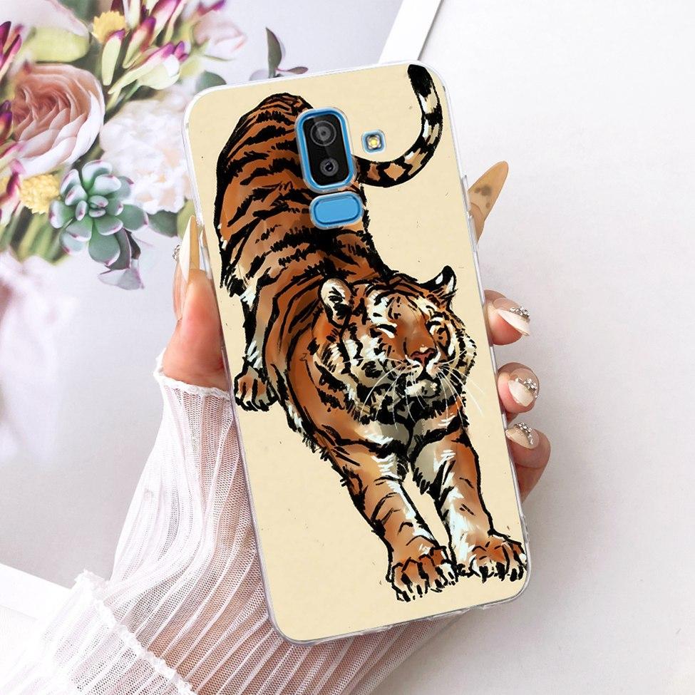 Clear Cover For Samsung J8 2018 Case SM-J810G Cute Cat Fashion Butterfly Funny 2D Painted Casing For Samsung Galaxy J8 2018