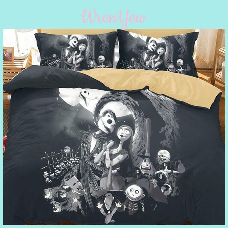 Premium Quality 3d The Nightmare Before Christmas Jack Comforter Duvet Cover Bedding Set