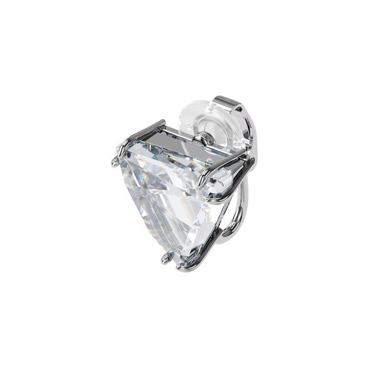 Swarovski Mesmera Single Delta Cut  Elements Ear Clips Women ear clips Silver 5600753 White Shopping Bag