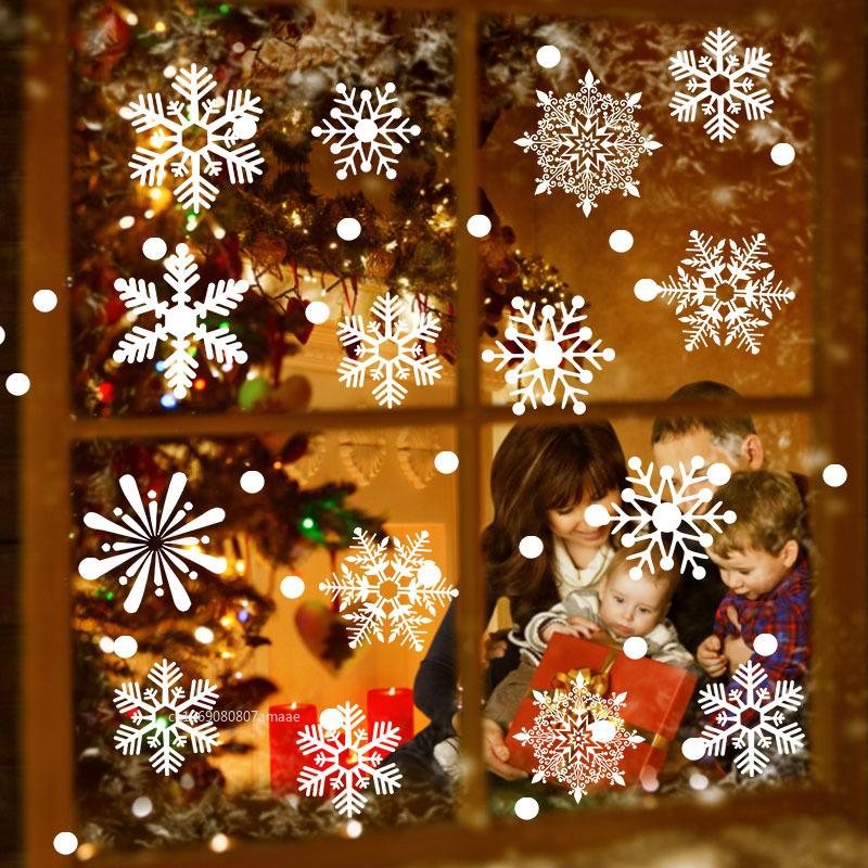 29/22Pcs Snowflake Electrostatic Wall Stickers Window Kids Room Christmas Decor Decals for Home Decor 2026 New Year Wallpaper