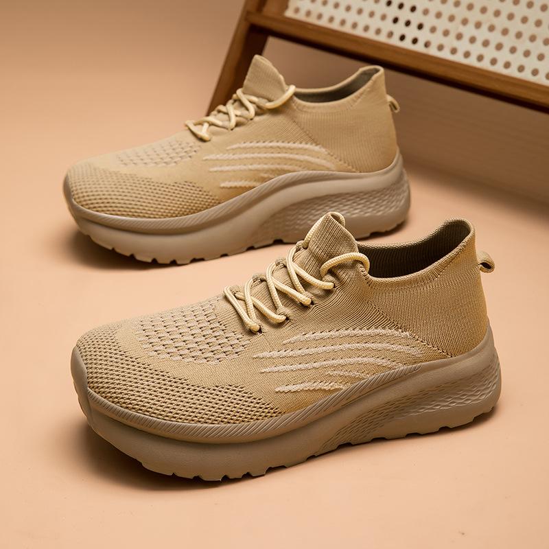 

Men S Casual Fly-Knitted Socks Shoes, One-Pedal Platform Shoes, Men S And Women S Large Breathable Knitted Moving Shoes, Outdoor Men S Shoes 46