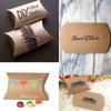 50Pcs Kraft Paper Pillow Gift Box with Jute Rope, Small Candy Boxes for Gift Jewelry Soap Packaging, Mini Foldable Gift Box Wedding Birthday Party