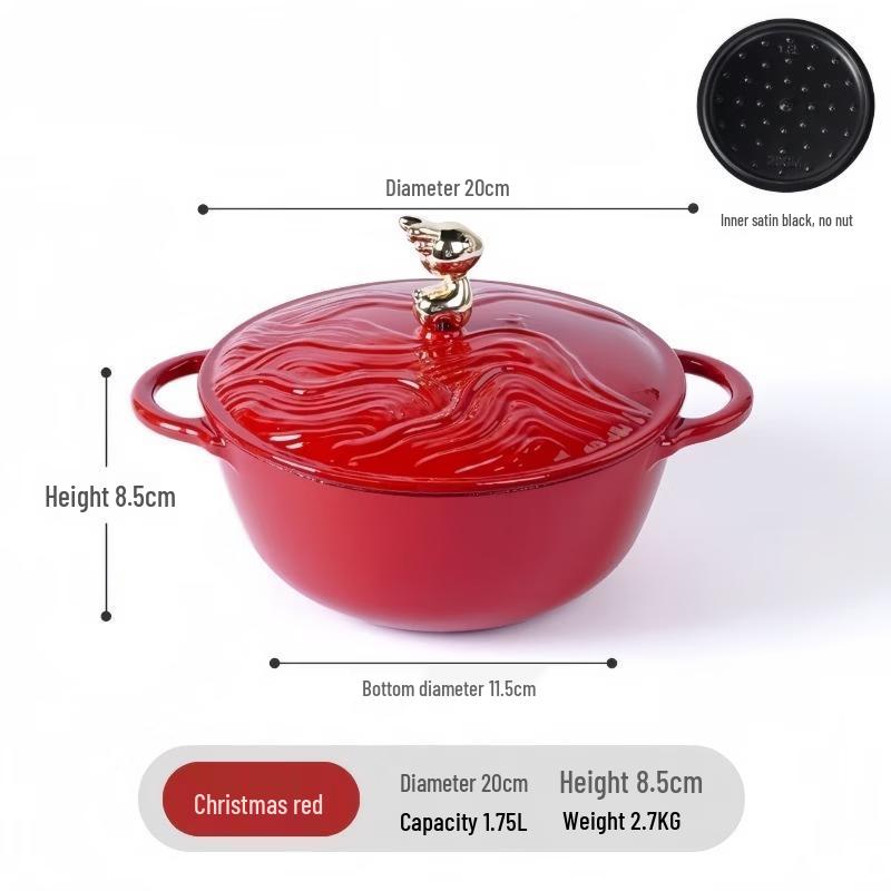 ZISIZ Embossed Enamel Multi-function Pot