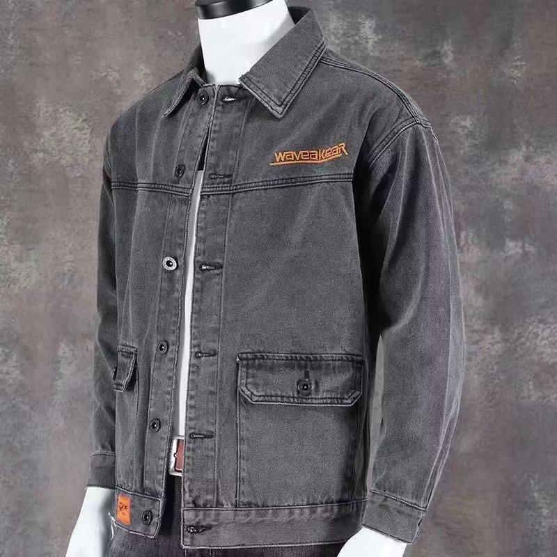 Men's Wear-Resistant Denim Work Jacket for Spring and Autumn