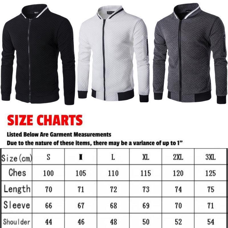 Men's Casual Plaid Stand-Up Collar Zipper Sweatshirt Jacket - Solid Color Set for Spring & Autumn