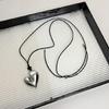 Fashionable Heart Shaped Necklace Irregular Large Heart Pendant Necklace Adjustable for Sweater Fashion Statement