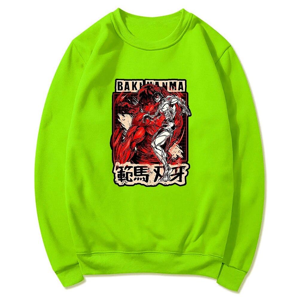 

Классические толстовки с капюшоном в стиле аниме Baki Hanma, зимние топы в стиле манга, крутая толстовка унисекс с круглым вырезом, весна/осень, толстовка унисекс, Harajuku Sudaderas 3XL