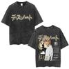 Washed Vintage Anime Death Note Misa Graphic Tshirt Men Women Casual Cotton Oversized T Shirts Mens s Manga Retro Streetwear