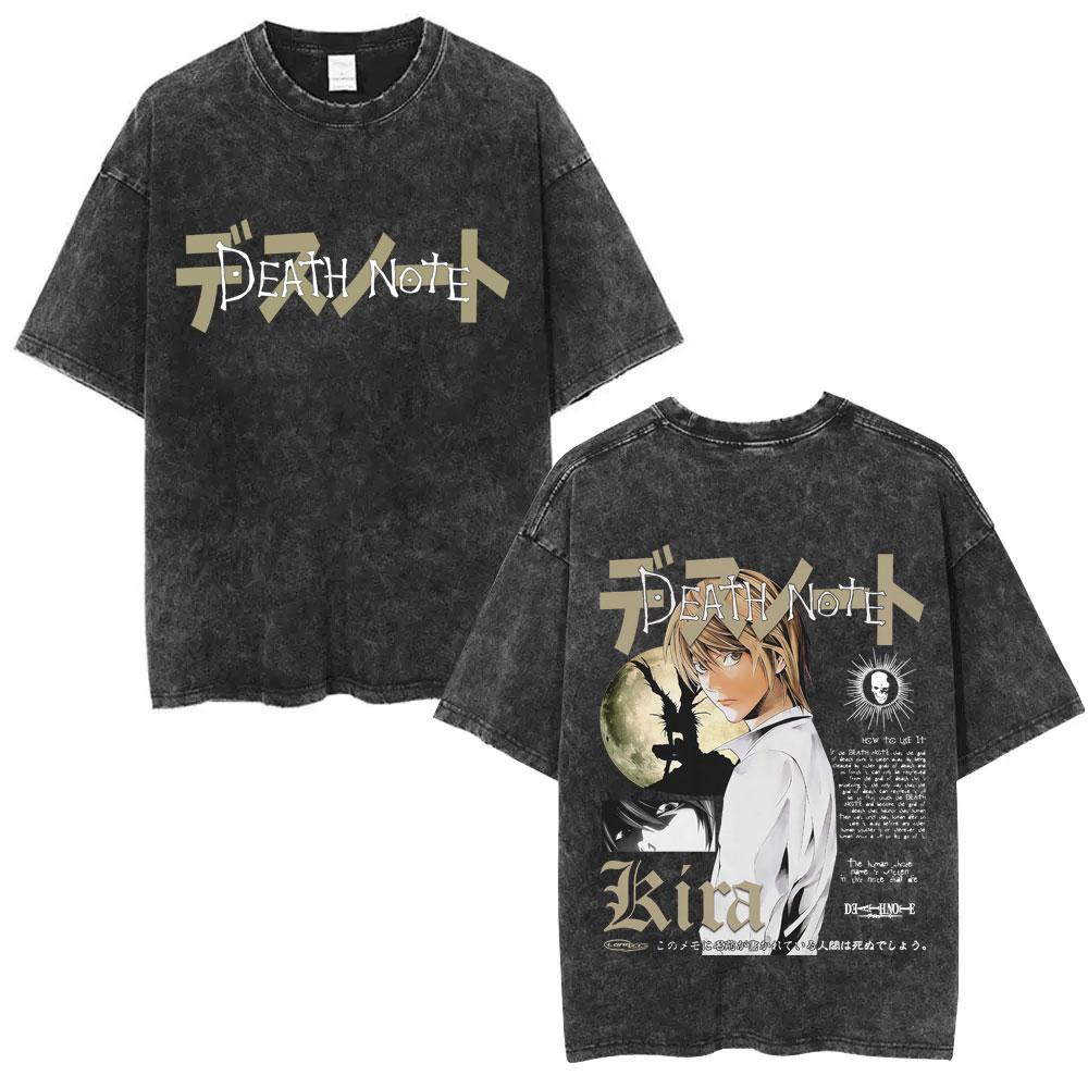 

Washed Vintage Anime Death Note Misa Graphic Tshirt Men Women Casual Cotton Oversized T Shirts Mens s Manga Retro Streetwear S