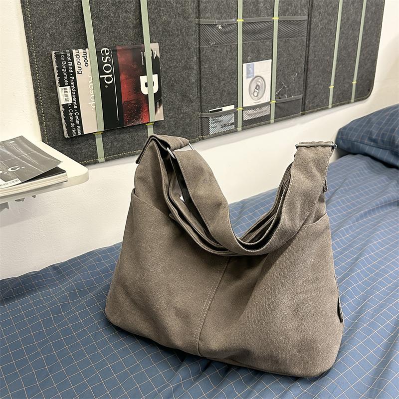 Borsa a Spalla Monocolore Unisex Grande Capacità Borsa a Tracolla per Pendolari