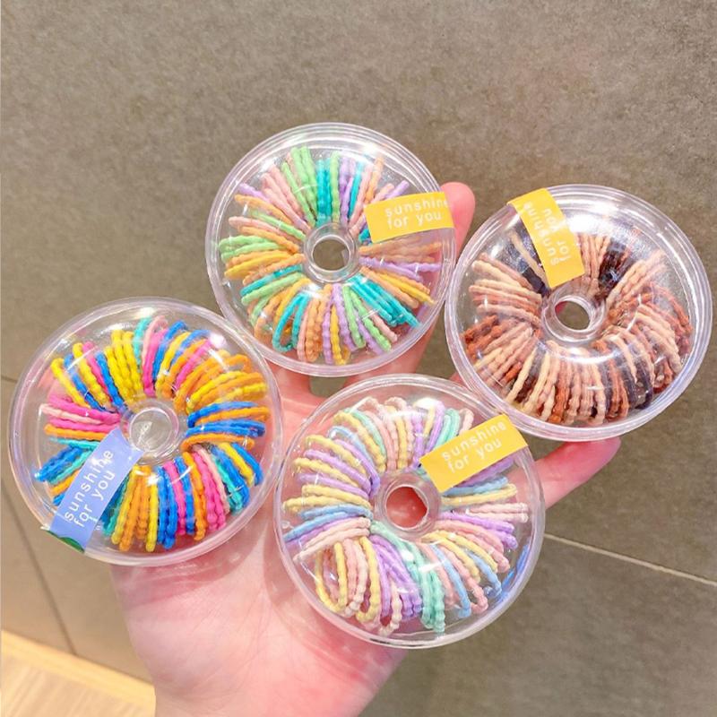 

60 шт. детская резинка для волос не повреждает волосы, высокая эластичность, разноцветная резинка для девочек, повязка на голову, аксессуары для волос.