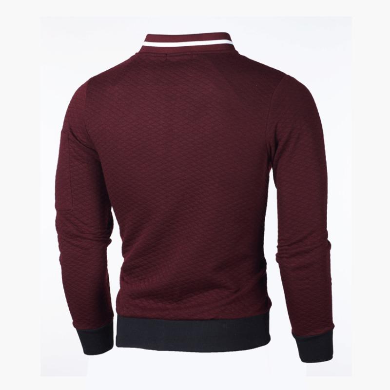 New Style Hoodie with Zipper Stand-up Collar, Men's Casual Plaid Cardigan