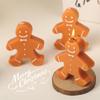 Christmas Gingerbread Man Scented Candle - Holiday Atmosphere Ornament & Cartoon Decor Prop.