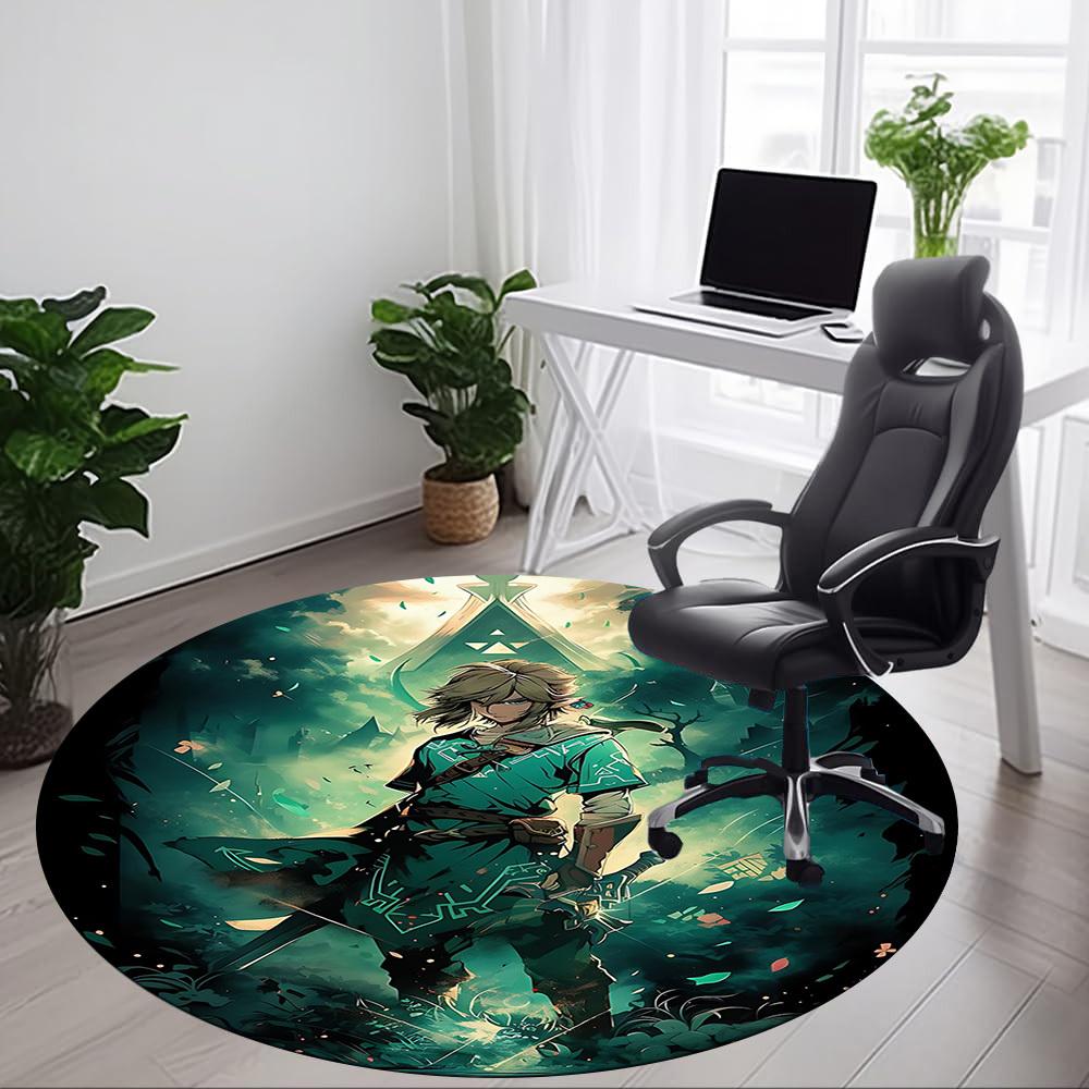 1pc Legend Zelda Office Round Area Rug, Under Office Chairs Bedroom Living Room Home Decor, Room Decoa1016249