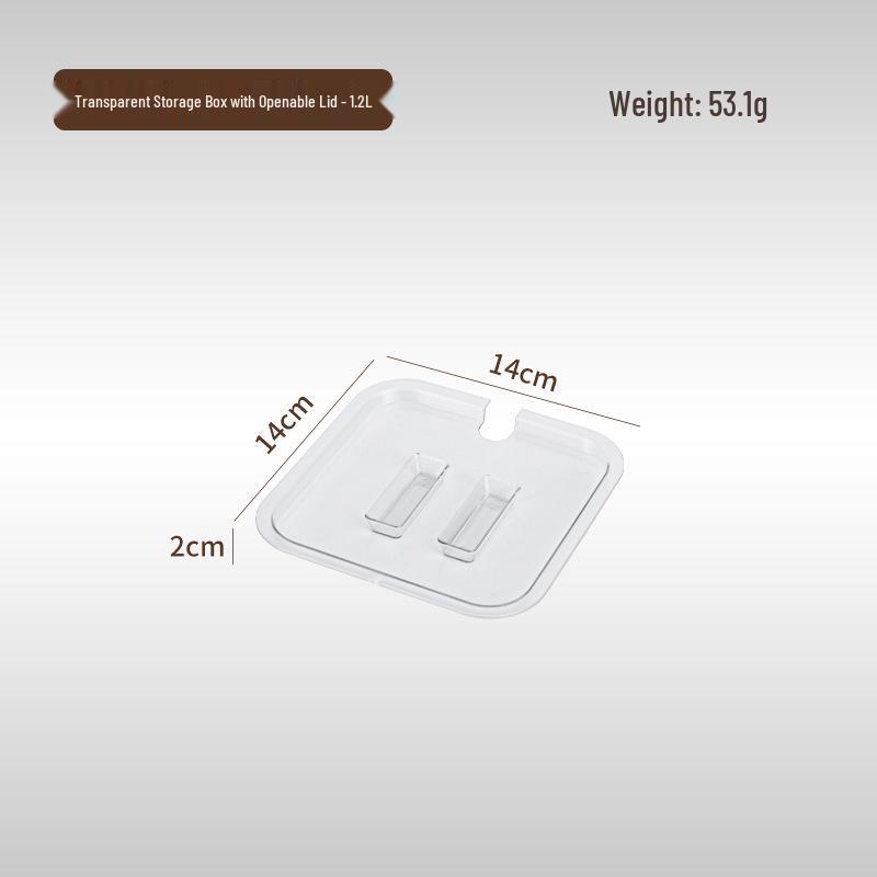 PC Acrylic Flip-top Jam Box with Lid for Milk Tea Shops - Transparent Sectional Tray for Pearl, Coconut Jelly, and Seasonings