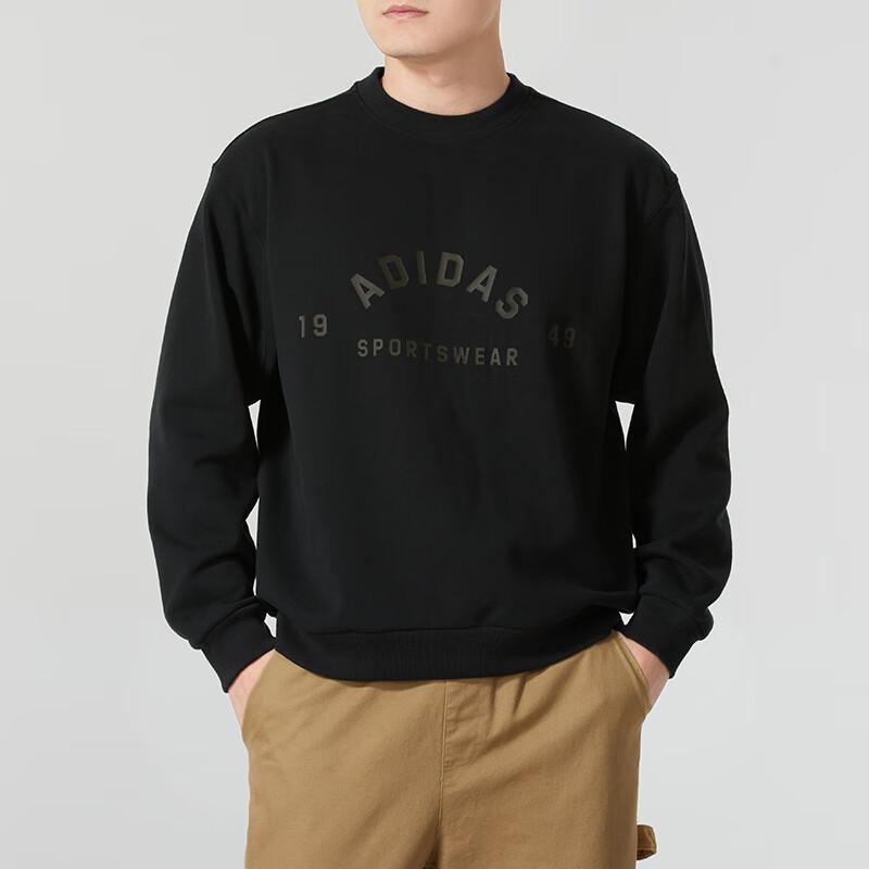 Adidas Sweatshirts Men's Black Crew Neck Moderate Other JL6063