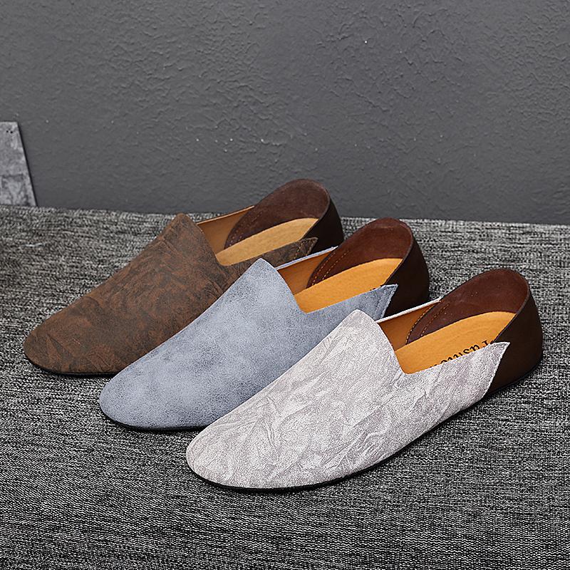 Men's Loafers Leather Shoes Slip On Casual Moccasins Breathable Male Boat Shoes Fashion Business Flats