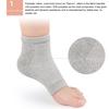 (Black) Heel Anti Crack Sleeve With Gel Moisturizer For Overnight Treatment - Gray Half Socks