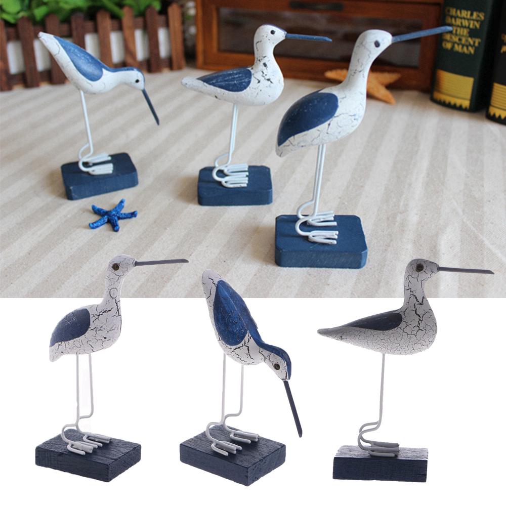Nautical 3pcs/set Desktop Craft Model Office Seagull Home Desk Decor Ornaments Figurines Miniatures