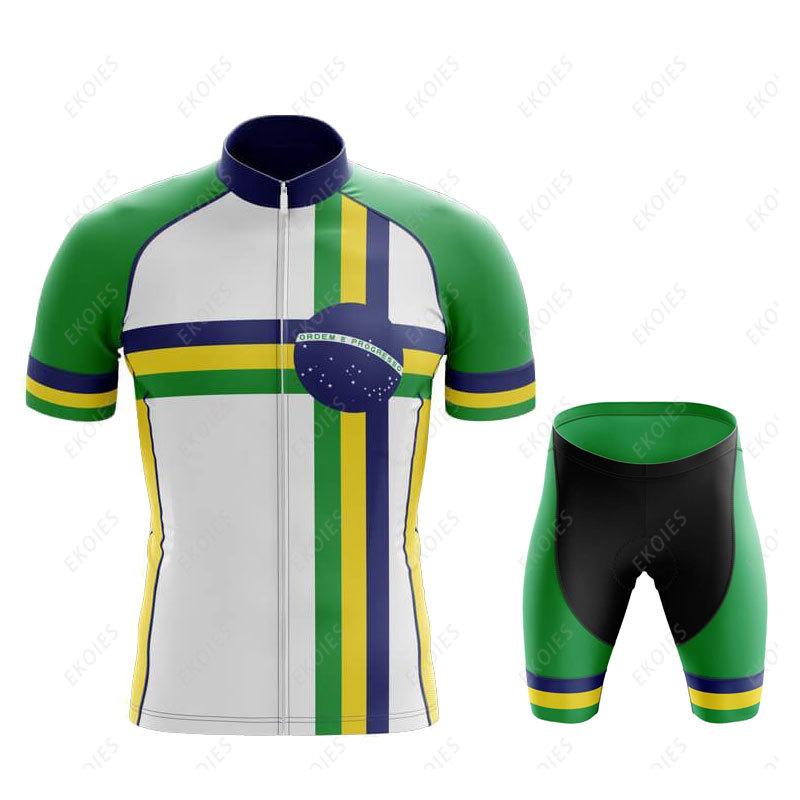

Бразильский Велосипедный Клуб 2025 Мужской Летний Велосипедный Комплект Велосипедная Одежда с Коротким Рукавом Комплект для Велоспорта на Горном Велосипеде Триатлон Велосипедная Джерси 4XL