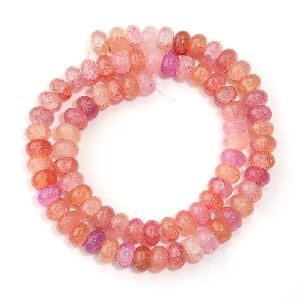 About 75pcs Abacus Glass Beads 5X8mm Colorful Cracked Beads Round Loose Spacer Beads For DIY Jewelry Making Bracelet Necklace