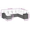 7 Piece Garden Sofa Set with Cushions Black Poly Rattan