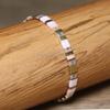 Fashion Pink Gold Tila Bead Bracelet Adjustable Handmade Beaded Bracelet for Women Jewelry