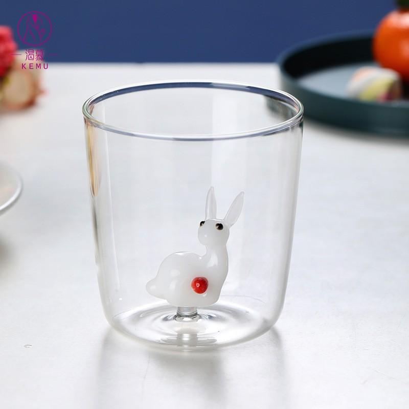 Tredimensionell Djur Tecknad Form Jul Glas Kopp Juice Kall Dryck