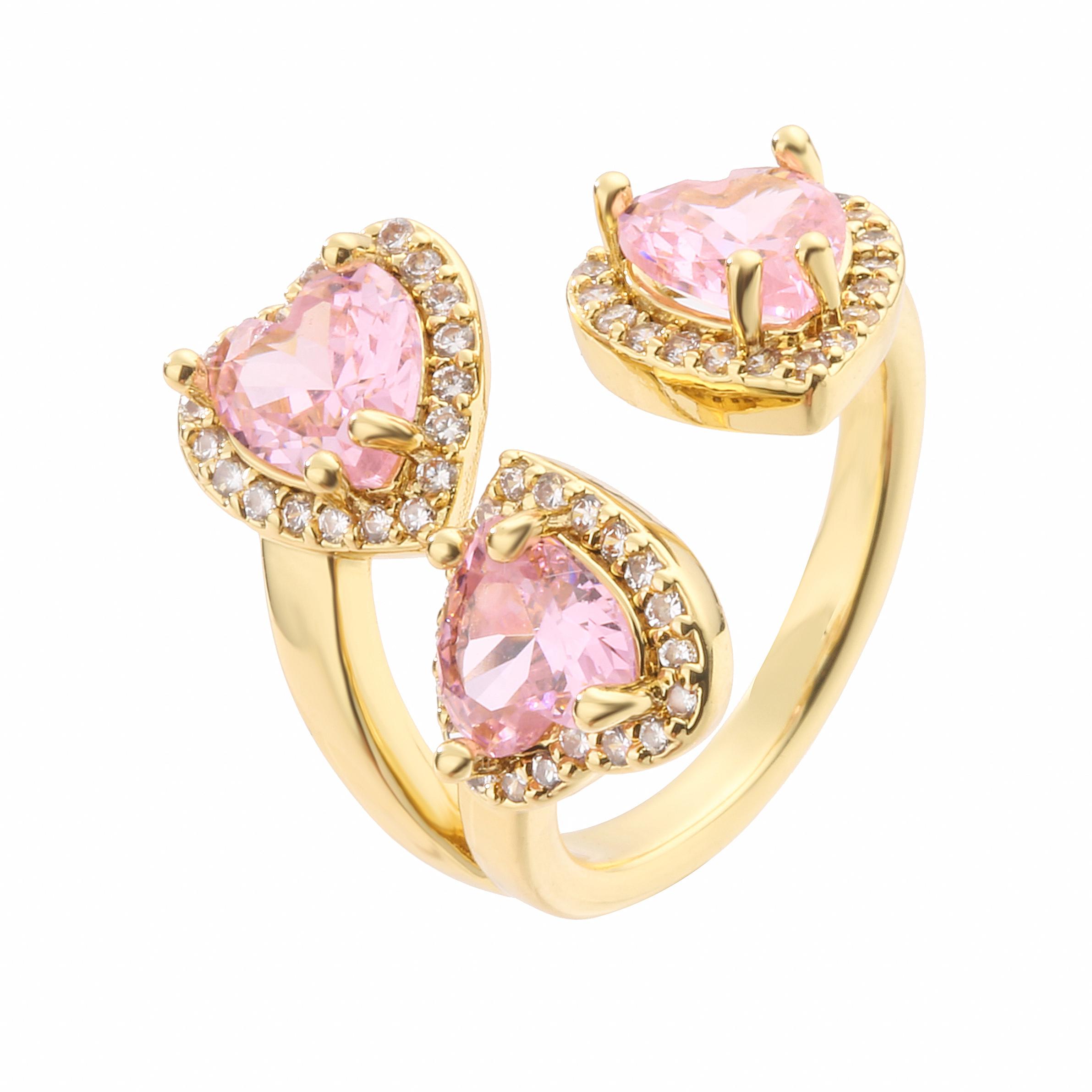

HECHENG,Heart Ring for Women Exquisite Fashion Metal Inlaid White Zircon Stones Wedding Ring Engagement Zircon resizable