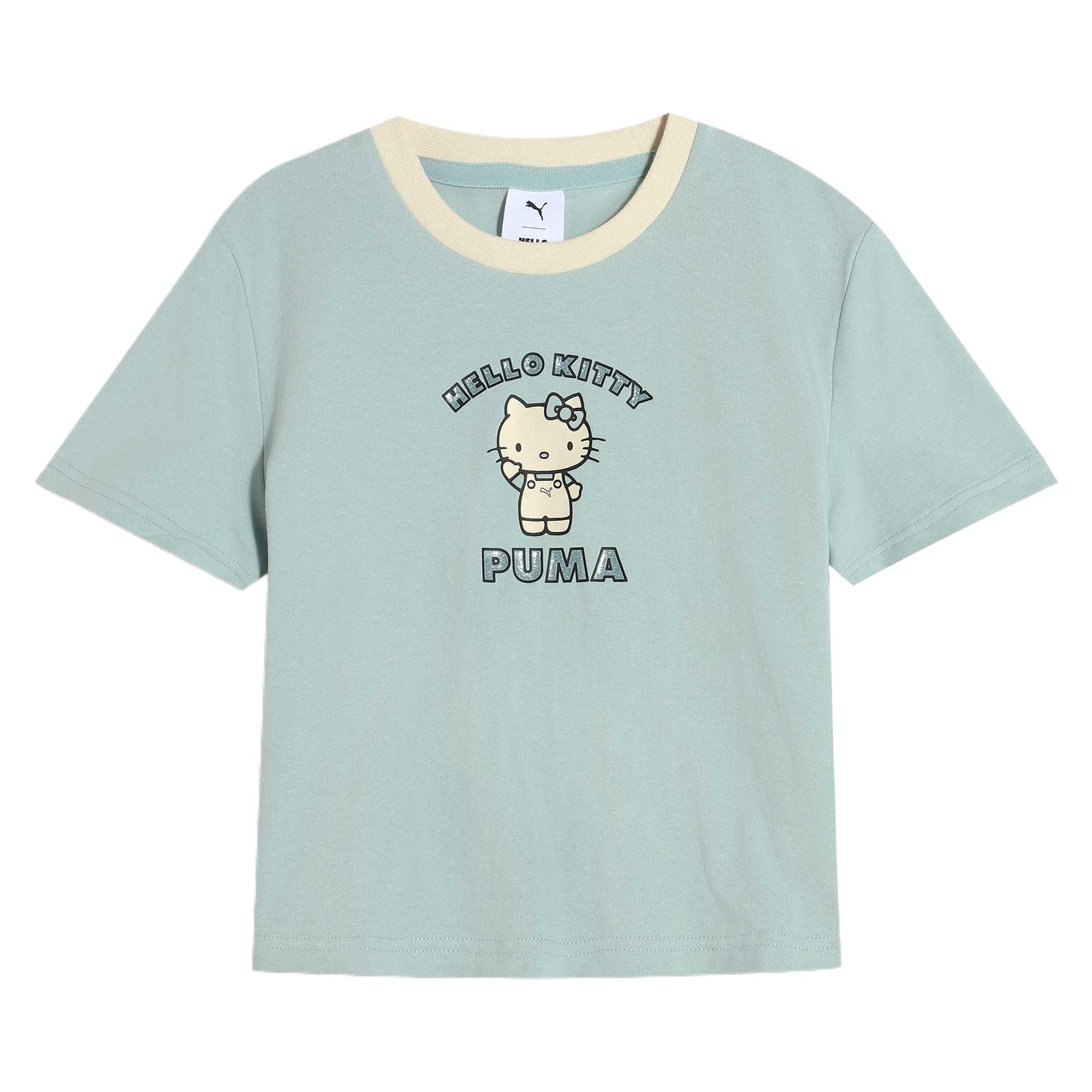 

Puma X Hello Kitty Cute Soft Comfortable Fashionable Short Sleeve Breathable T-Shirt Women Tops Mint-Green 631613-67 M
