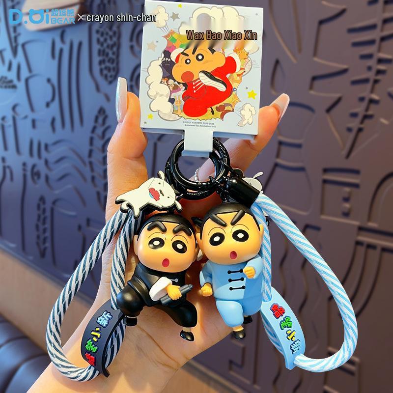 Genuine Crayon Shin-chan Kung Fu Keychain Backpack Pendant Anime Doll