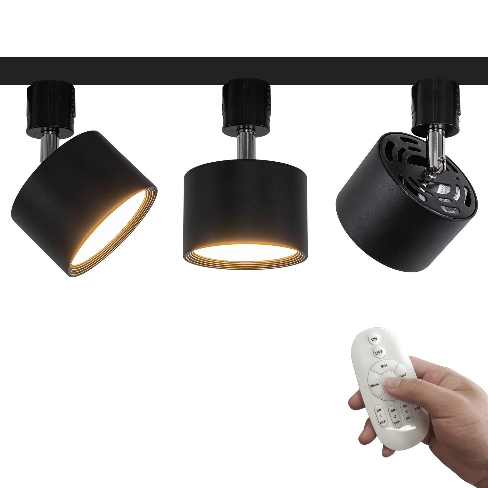 

FSLiving 3-Pack 9W LED Downlight with Remote Control, Dimmable, Color Adjustable, and Angle Adjustable, Built-in LED Spotlight for Ceiling, Dining,
