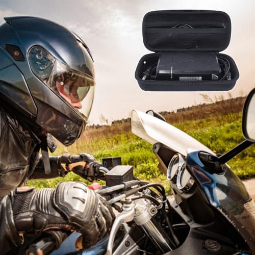 hard eva case storage bag, hard eva case storage bag, portable waterproof eva motorcycle charger storage bag, zipper closure, black keytowards