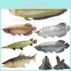 Marine Scleropages Formosus Pvc Model Kit With Base Set For Aquarium Decor And Collectors