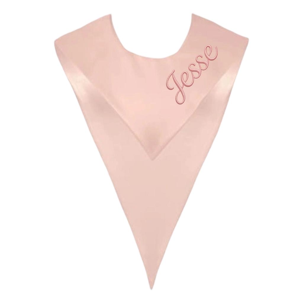 Personalized Color Honor Sash Bachelor's Graduation Gown With V-neck Shawl