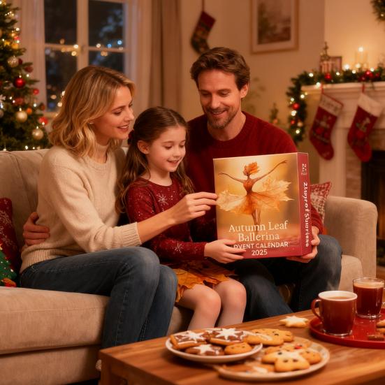 Listová baletka Adventní kalendář 2025 Odpočítávací kalendář do Vánoc 24denní odpočítávání Podzimní listová baletka Dekorace